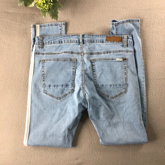 LiquorNPoker Womens Sz8 High Rise Tuxedo Jeans, Skinny, High Waist, Light Wash - Picture 2 of 9